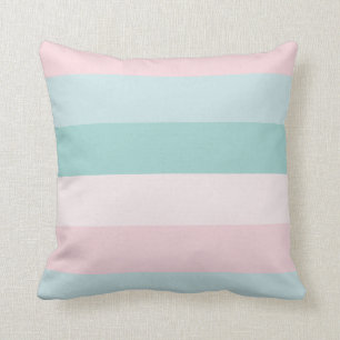Blauw Groen Roze Strepen Pastel Kleuren Template Kussen