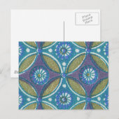 Blauw Groen Rustiek Boho Geometrisch Cirkelpatroon Briefkaart (Voorkant / Achterkant)