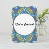 Blauw Groen Rustiek Boho Geometrisch Cirkelpatroon Kaart (Staand voorkant)