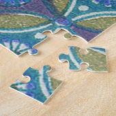 Blauw Groen Rustiek Boho Geometrisch Cirkelpatroon Legpuzzel (Zijkant)