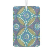 Blauw Groen Rustiek Boho Geometrisch Cirkelpatroon Luchtverfrisser (Achterkant)