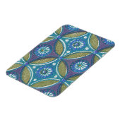 Blauw Groen Rustiek Boho Geometrisch Cirkelpatroon Magneet (Linkerzijde)