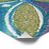 Blauw Groen Rustiek Boho Geometrisch Cirkelpatroon Perfect Poster (Hoek)