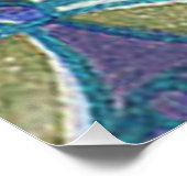 Blauw Groen Rustiek Boho Geometrisch Cirkelpatroon Perfect Poster (Hoek)