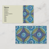 Blauw Groen Rustiek Boho Geometrisch Cirkelpatroon Visitekaartje (Voorkant / Achterkant)