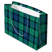 Blauw Groen Schotse ruit Groot Cadeauzakje (Achterkant Gekanteld)