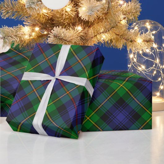 Blauw Groen Schotse Tartan Style Plaid Cadeaupapier (Feestdagen)