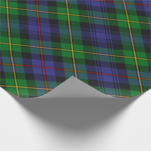 Blauw Groen Schotse Tartan Style Plaid Cadeaupapier (Hoek)
