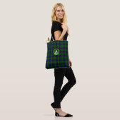 BLAUW GROEN SCOTT ARMSTRONG TARTAN GEM MONOGRAM TOTE BAG (Op model)