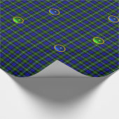 BLAUW GROEN SCOTTISH TARTAN, SAPPHIRE EMERALD-PARE CADEAUPAPIER (Hoek)