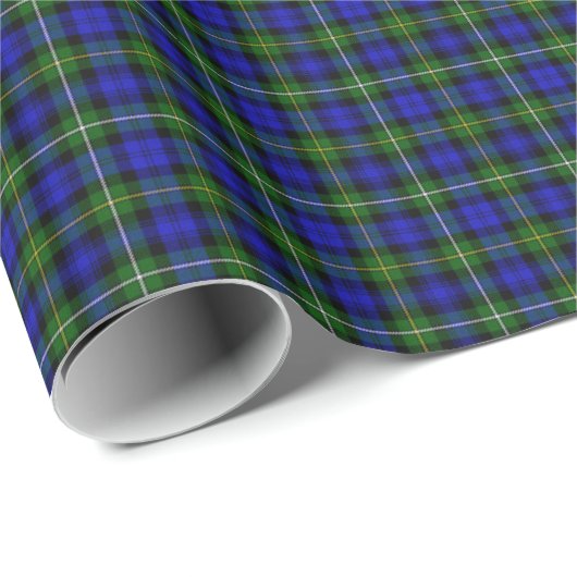 BLAUW GROEN SCOTTISH TARTAN, SAPPHIRE EMERALD-PARE CADEAUPAPIER (Rol Hoek)
