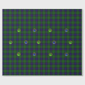 BLAUW GROEN SCOTTISH TARTAN, SAPPHIRE EMERALD-PARE CADEAUPAPIER (Vlak)