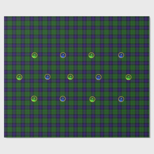 BLAUW GROEN SCOTTISH TARTAN, SAPPHIRE EMERALD-PARE CADEAUPAPIER (Vlak)