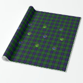 BLAUW GROEN SCOTTISH TARTAN, SAPPHIRE EMERALD-PARE CADEAUPAPIER (Uitgerold)
