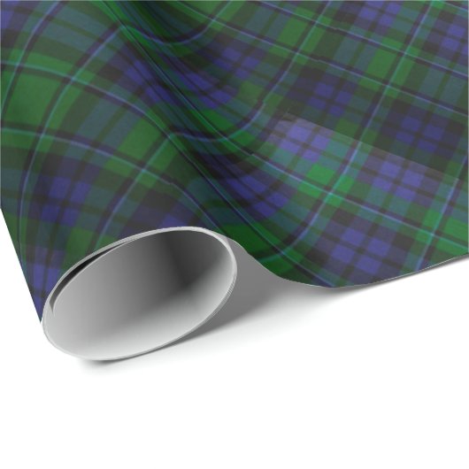 BLAUW GROEN SCOTTISH TARTAN, SAPPHIRE EMERALD-PARE CADEAUPAPIER (Rol Hoek)