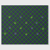 BLAUW GROEN SCOTTISH TARTAN, SAPPHIRE EMERALD-PARE CADEAUPAPIER (Vlak)