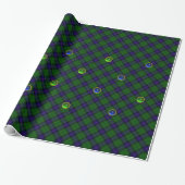 BLAUW GROEN SCOTTISH TARTAN, SAPPHIRE EMERALD-PARE CADEAUPAPIER (Uitgerold)