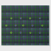 BLAUW GROEN SCOTTISH TARTAN, SAPPHIRE EMERALD-PARE CADEAUPAPIER (Vlak)