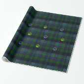 BLAUW GROEN SCOTTISH TARTAN, SAPPHIRE EMERALD-PARE CADEAUPAPIER (Uitgerold)