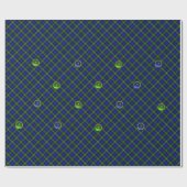 BLAUW GROEN SCOTTISH TARTAN, SAPPHIRE EMERALD-PARE CADEAUPAPIER (Vlak)