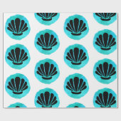 Blauw groen Shell Patroon Cadeaupapier (Vlak)
