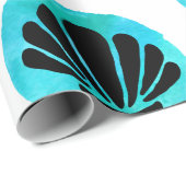 Blauw groen Shell Patroon Cadeaupapier (Rol Hoek)