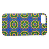 Blauw, groen, sinaasappel abstract Marokkaans kwar Case-Mate iPhone Case (Achterkant (Horizontaal))