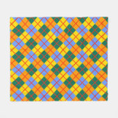 Blauw-groen-Sinaasappel Fleece Deken (Voorkant (Horizontaal))