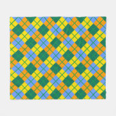 Blauw-groen-Sinaasappel Fleece Deken (Voorkant (Horizontaal))