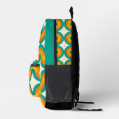 Blauw Groen Sinaasappel Mideeuwse Waves Circles Pa Bedrukte Rugzak (Rechts)