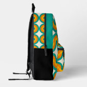 Blauw Groen Sinaasappel Mideeuwse Waves Circles Pa Bedrukte Rugzak (Links)