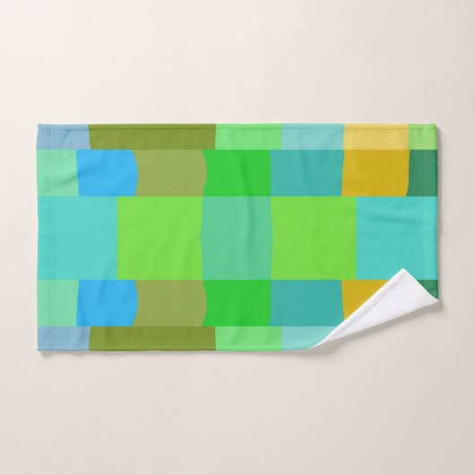 Blauw Groen Sinaasappel Paarse Romige Patroon Abst Bad Handdoek (Handdoek)