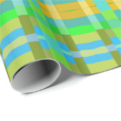 Blauw Groen Sinaasappel Paarse Romige Patroon Abst Cadeaupapier (Rol Hoek)