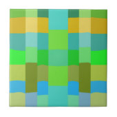 Blauw Groen Sinaasappel Paarse Romige Patroon Abst Tegeltje (Voorkant)