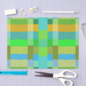 Blauw Groen Sinaasappel Paarse Romige Patroon Abst Tissuepapier (Craft)