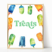 Blauw Groen Sinaasappel Popsicle Party Behandelt T Poster