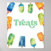 Blauw Groen Sinaasappel Popsicle Party Behandelt T Poster (Voorkant)