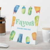 Blauw Groen Sinaasappel Popsicle Party Favorieten  Reclamebord Met Voetstuk (Insitu)