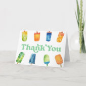 Blauw Groen Sinaasappel Retro Popsicle Verjaardags Bedankkaart (Voorkant)