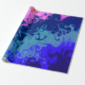 Blauw Groen Sinaasappel Roze Draaier Abstract Patr Cadeaupapier (Uitgerold)