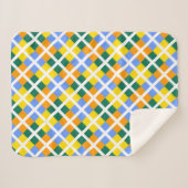 Blauw-groen-Sinaasappel Sherpa Deken (Voorkant (horizontaal))