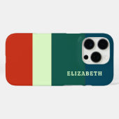 Blauw, groen Sinaasappel streepjespatroon geperson Case-Mate iPhone Case (Achterkant (horizontaal))