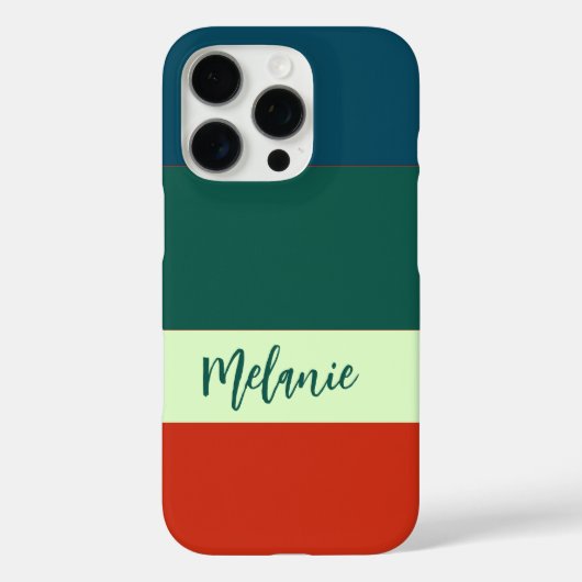 Blauw, groen Sinaasappel streepjespatroon geperson Case-Mate iPhone Case (Achterkant)
