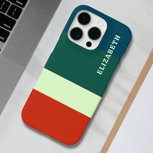Blauw, groen Sinaasappel streepjespatroon geperson Case-Mate iPhone Case