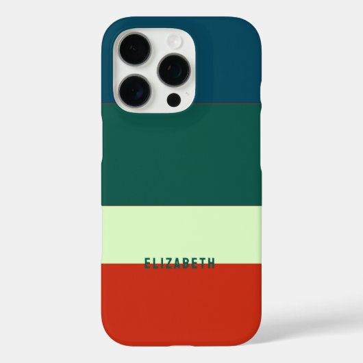 Blauw, groen Sinaasappel streepjespatroon geperson Case-Mate iPhone Case (Achterkant)