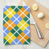 Blauw-groen-Sinaasappel Theedoek (Quarter Fold)