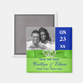 Blauw, groen sluit zich aan bij het sparen van de  magneet (Voorkant / Achterkant)