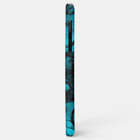 Blauw groen smaragdmarmer met glitter Case-Mate iPhone case (Achterkant/links)