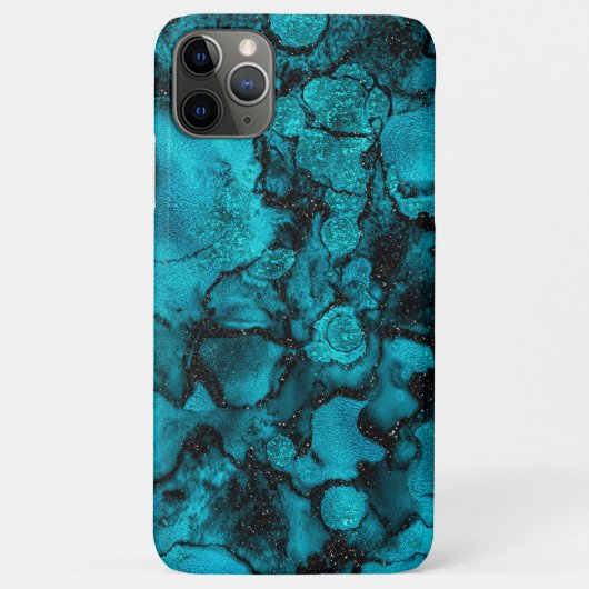 Blauw groen smaragdmarmer met glitter Case-Mate iPhone case (Achterkant)