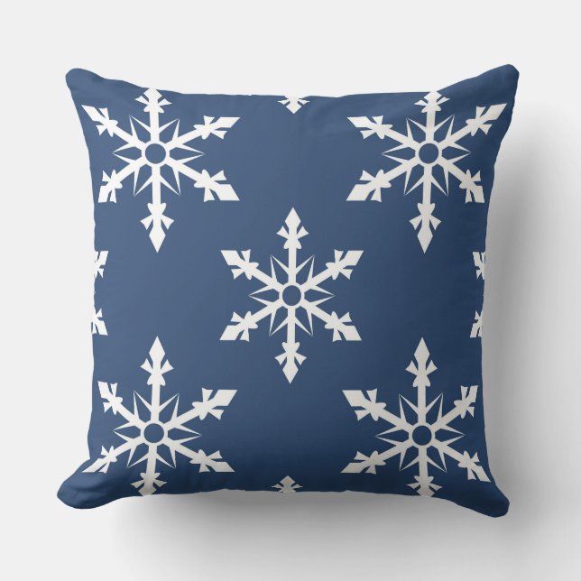 Blauw/groen Snowflake-kerstpiloot omkeerbaar Kussen (Voorkant)